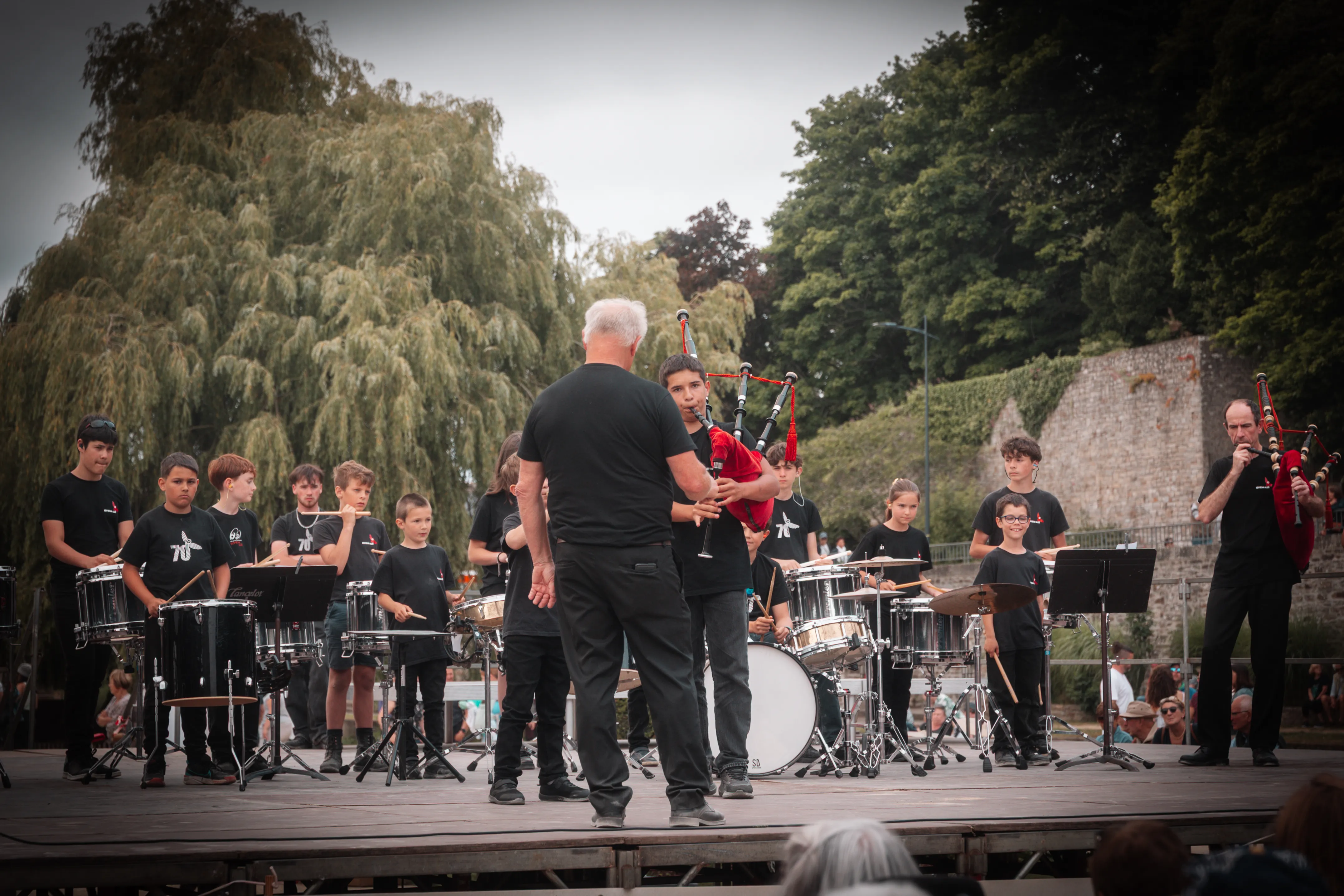 Le Bagadigan de la Kevrenn Alré en répétition